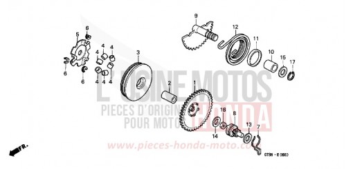 COTE SECONDAIRE/ AXE DE KICKSTARTER PK50MN de 1992